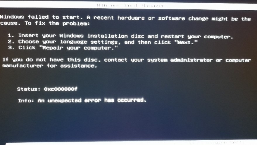 Windows Boot Manager Hatası Nedenleri